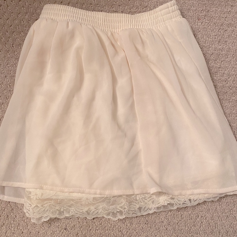 White mini skirt